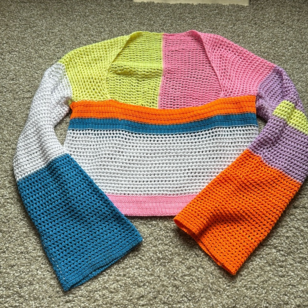 Patch neon crocheted sweater